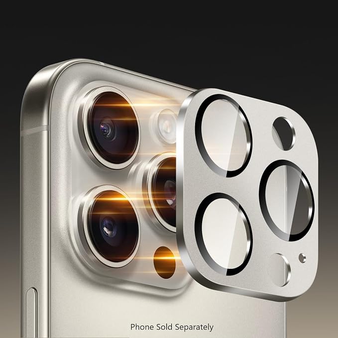 SAHARA - Ultra-Strong Camera Lens Protector for iPhone 16 Pro/16 Pro Max (2-Pack) Black (ZD00161)