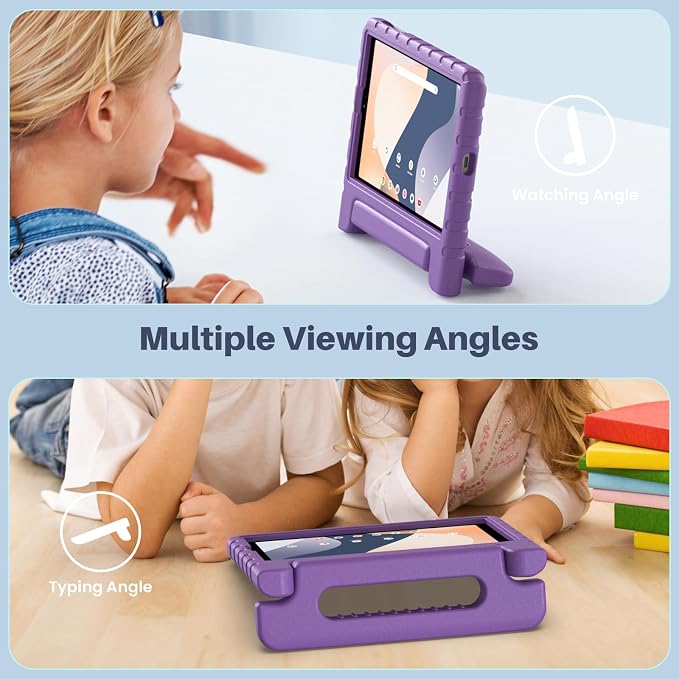 Kids Case for Onn 8 inch Tablet Case Gen 4 2024 (Model:100135923) | Foldable handle highly durable odorless and easy to install suitable for children's learning and play.