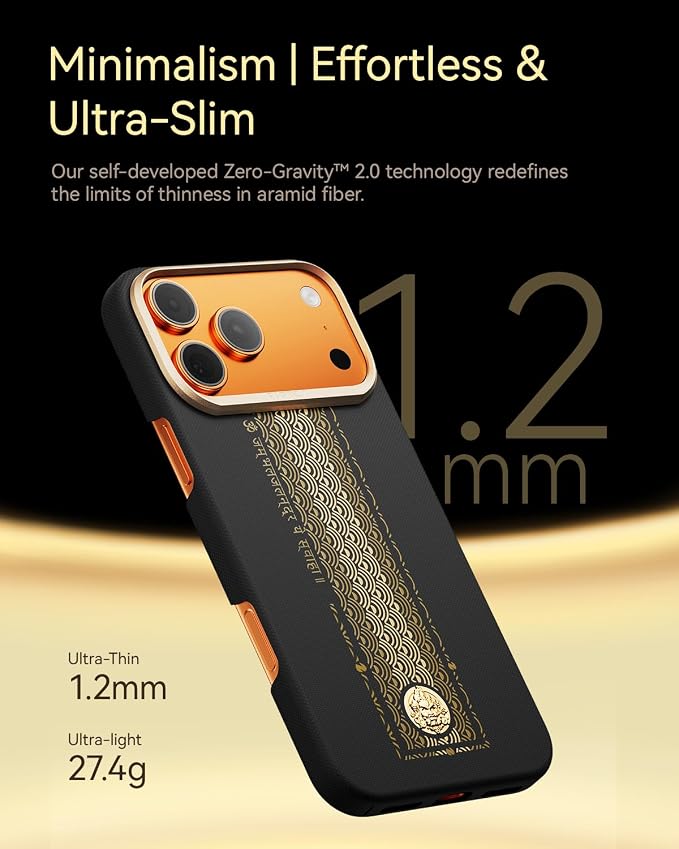 RAPTIC Aramid Fiber Case for iPhone 16 Pro Compatible with MagSafe Non-Slip &amp Slim 600D Aramid Fiber [Military Grade Drop Tested] Anti-Scratch Shockproof Protective Case 6.3 inch Black