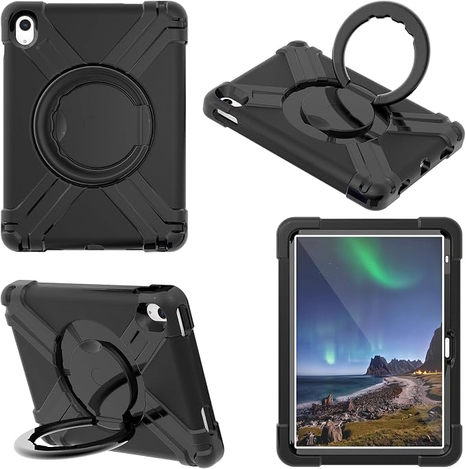 AKABEILA Compatible with Amazon Fire HD 8 2020/2022 Tablet Case，Rugged Kids Case with Stand Lightweight Shockproof Kids Friendly Tablet Cover Black