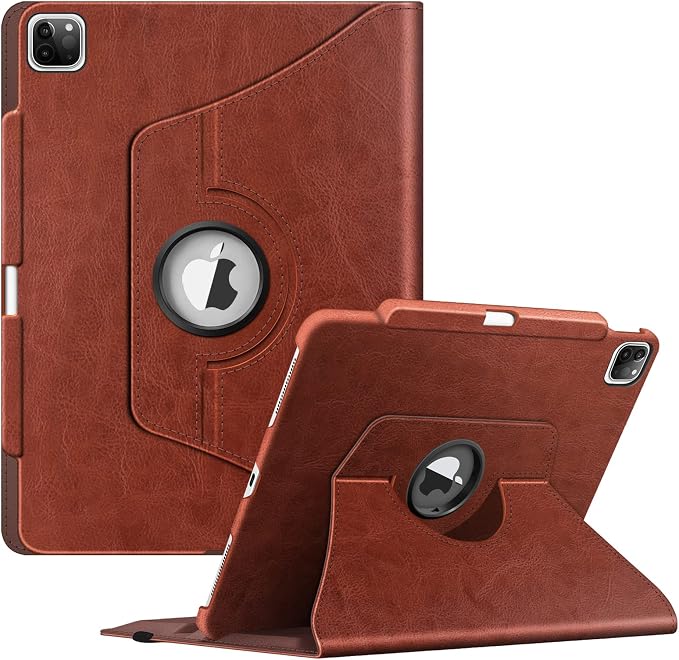 Fintie Rotating Case for iPad Pro 12.9-inch 6th/5th/4th/3rd Generation | 360° Swivel Stand Landscape &amp Portrait Viewing Shockproof Protective Cover Pencil Holder Auto Sleep/Wake Black