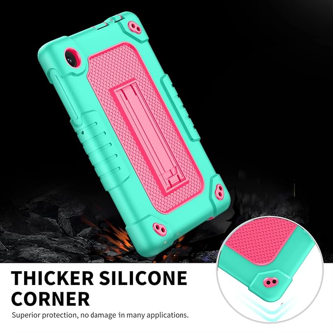 for TCL Tab 8 Plus Tablet CaseShoulder Strap Soft Silicone&ampHard Back Shockproof Protective Case for TCL Tab 8 Plus/TCL Tab 8 LE/TCL Tab 8 WiFi/TCL TAB 8V/TCL Tab 8 SE(Black/Black)