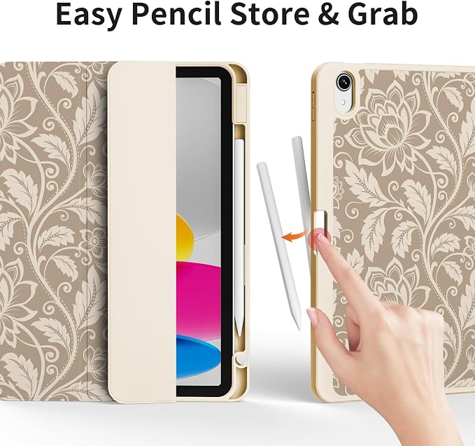 Case for iPad 11th Generation A16 Chip (2025) iPad 10th Generation Case 10.9-inch (2022) Trifold Stable Stand Protective Soft TPU Back Cover with Pencil Holder Black