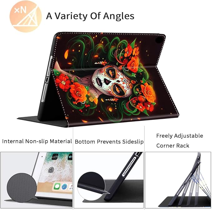 Case for iPad Pro 11 Inch 2022/2021/2020 (4th/3rd/2nd Gen) for iPad Air 5th / 4th Generation 10.9 Inch (2022/2020) Durable Shockproof Protective Cover，Black Woman Queen Afro Design