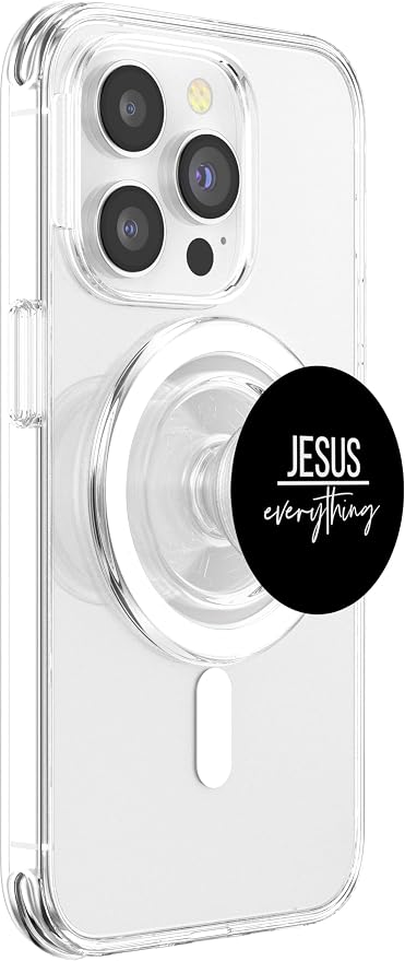 Jesus Over Everything Religious Christian Christ Our Lord PopSockets PopGrip: Swappable Grip for Phones &amp Tablets PopSockets Adhesive PopGrip