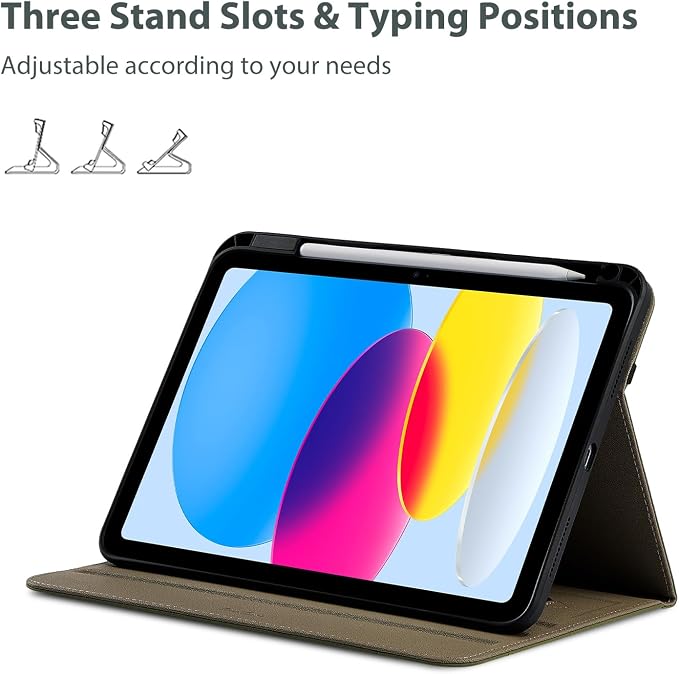 ProCase for iPad A16 11th Generation 11” 2025/iPad 10th Generation 10.9” 2022 with Pencil Holder iPad 11/10 PU Leather Case Business Stand Cover Smart Folio with Hand Strap Front Pocket -Berrypurple