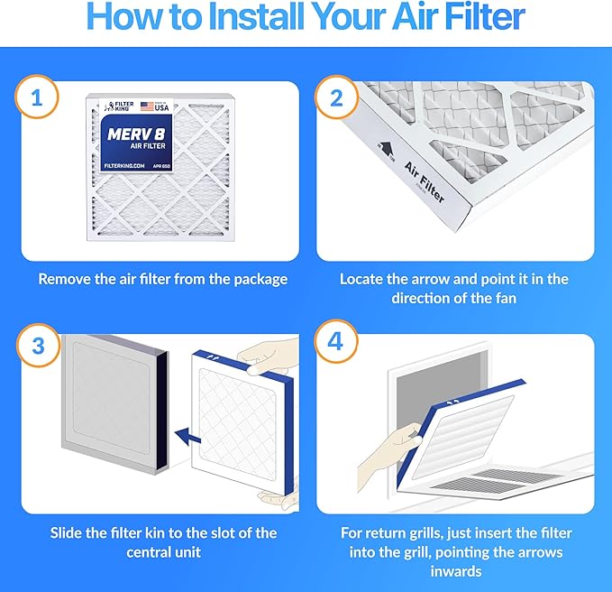 Filter King 18.5x59x1 Air Filter | 4-PACK | MERV 8 HVAC Pleated A/C Furnace