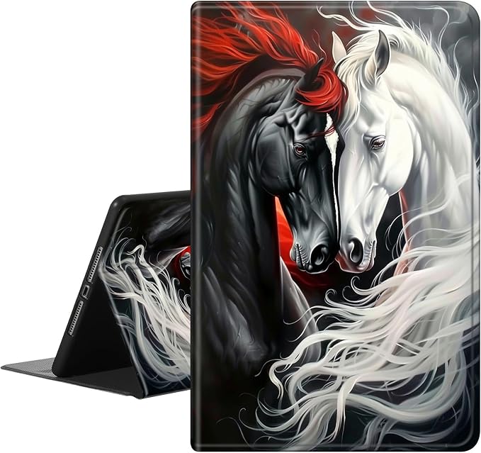 Case for iPad (A16) 11th Generation 11 Inch (2025)iPad 10th Generation 10.9 Inch (2022)PU Leather Slim Standing Smart Coverwith Auto Sleep/WakeBall on Fire