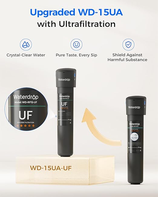 Waterdrop 15UA-UF 0.01 μm Ultra Filtration Under Sink Water Filter System