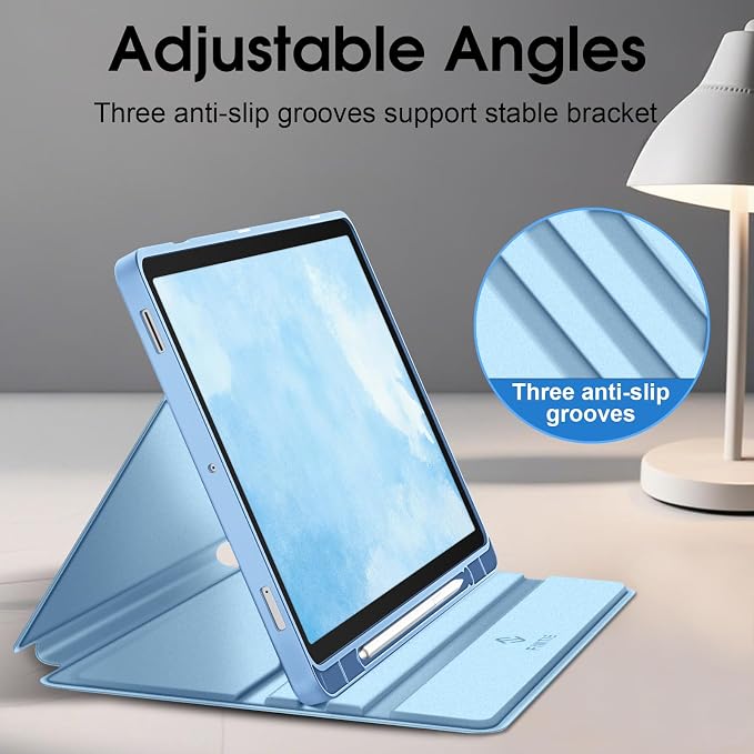 Fintie Case for Samsung Galaxy Tab S10 Lite/S10 FE/S9 FE 10.9''/S9 11Blue | Multiple Angle Stand Slim Shield Soft TPU Back Shell Cover S Pen Holder Auto Wake/Sleep