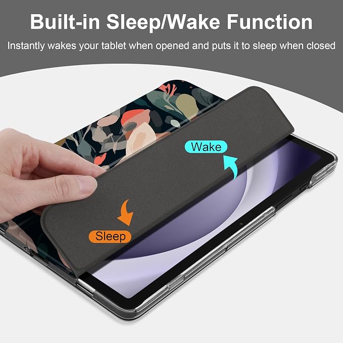 Case for Samsung Galaxy Tab A11 Plus A11+ 11 inch (2025/2026) &amp Tab A9 Plus A9+ 11 inch (2024/2023) Slim Smart Stand Cover with Translucent Hard Back Auto Wake/Sleep - Bear with Bows