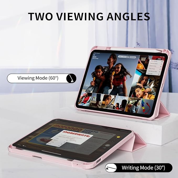 Detachable Case for iPad A16 11th Gen 11/10th Gen 10.9 Black | Slim Transparent Shell Back Soft Shockproof TPU Frame Without Pencil Holder Auto Sleep/Wake
