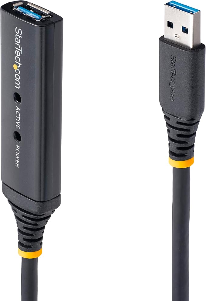 StarTech 3m Active USB 5Gbps Extension Cable USB-A M/F TAA | 3.0 repeater With AC power adapter Fully shielded USB 3.2 Gen1 Type-A USB Powered Blue LED status indicator