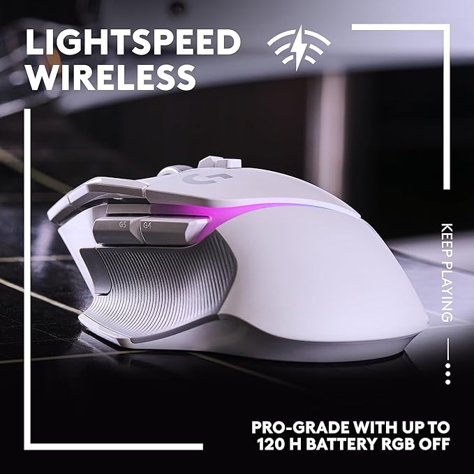 Logitech G502 X Plus Lightspeed Wireless Gaming Mouse + Powerplay 2 Wireless Charging Mouse Pad Bundle - White