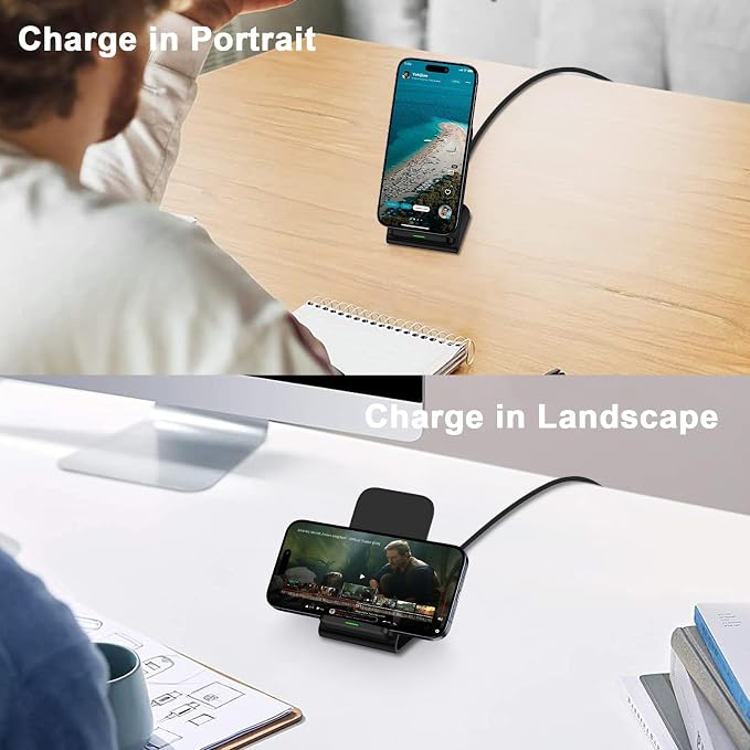 Pixel 10a 10 Wireless Charger Stand Fast Charging for Google Pixel 10a/10 | Pro XL/9a/9/8 Pro/8/7 Pro/7/6 Pro/6/5/4 XL/4/315W Fast Wireless Charging Station for iPhone 17e 17 16e 16 15Samsung S26 S2