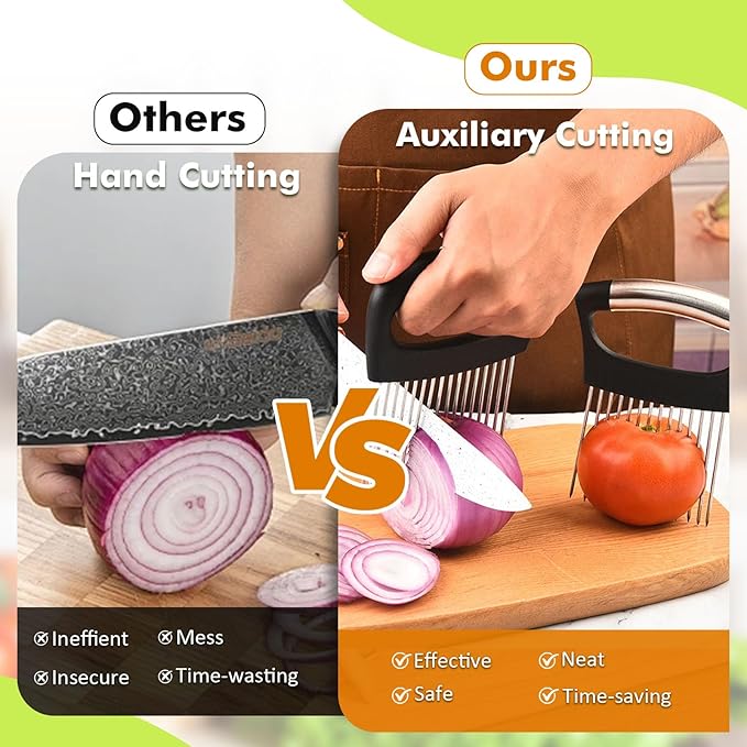 2 PCS Onion Holders for Slicing, Extra-Large & Mini Set