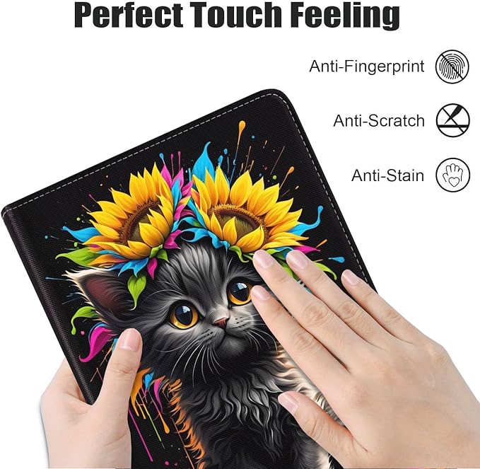 Case for Samsung Galaxy Tab S10 Plus 2024/ S9 Plus/ S9 FE Plus 5G 12.4 Inch 2023 Premium PU Leather Stand Folio Cover with Auto Sleep/Wake Abstract Colorful Dog