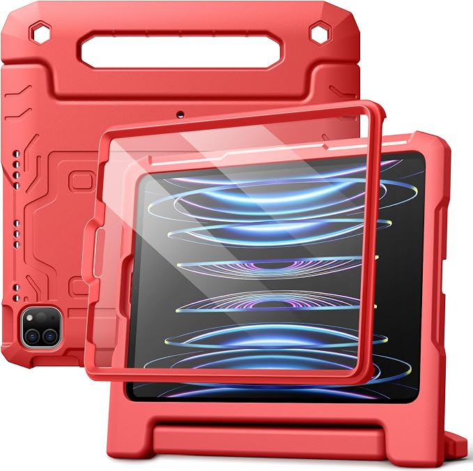 JETech Kids Case for iPad 6th/5th Gen 9.7 (2018/2017) Black | Built-in Screen Protector 360° Rotating Handle Stand Shockproof Full-Body Protection Kid-Friendly Design