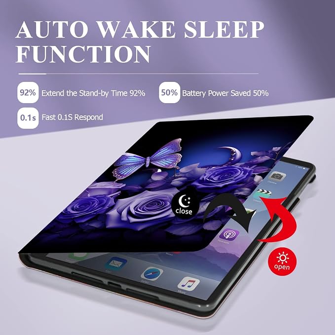 Case for Samsung Galaxy Tab A11 + Plus/A9 + Plus 11 Inch 2025/2023 Ultra-Thin Multi-Angle Protective Cover with Auto Sleep/Wake Black Cat and the Blue Flower