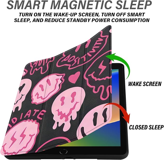 Compatible with iPad 10.2 inch Case 9th /8th /7th Generation Case (2021/2020/2019) Auto Sleep/Wake Cover Cute Abstract Aesthetic Preppy Women Girls-Black Bling Glitter Shiny Sparkly