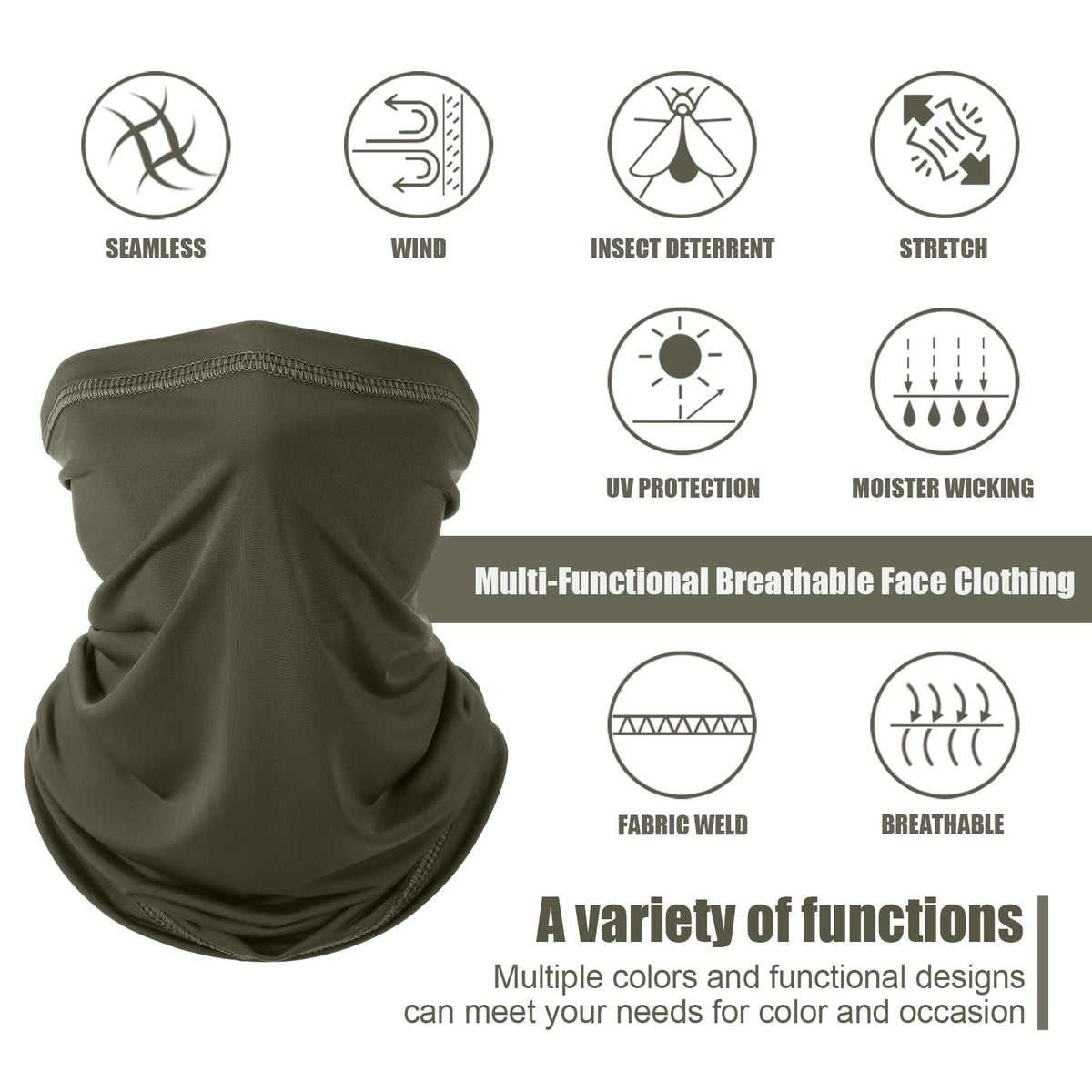 Geyoga Summer UV Protection Cooling Neck Gaiter,Coyote Color,6 Pcs