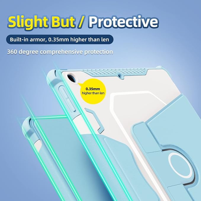 Kids Case for iPad Pro 11 M5/M4 &amp iPad Air 11 (2026/2025/2024) Shockproof Case with Pencil Holder Techcircle Light EVA Foam Handle Stand Bumper Protective Child Friendly Drop Proof Cover Black