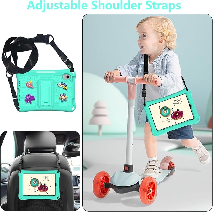 Case for iPad 10.2 Inch 2021/2020/2019/ iPad Pro 10.5 Inch/Air 3rd Gen (2019) Shoulder Strap Kickstand Children Friendly Anti-Scratch Shockproof Case Lightpurple