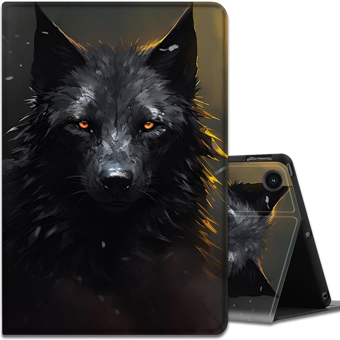 Case for Samsung Galaxy Tab A9 Plus 11 2023 Multi-Viewing Angles with Automatic Sleep/Wake Function for Samsung Galaxy A9+Tablet (SM-X210/X216/X218) American Flag Wolf