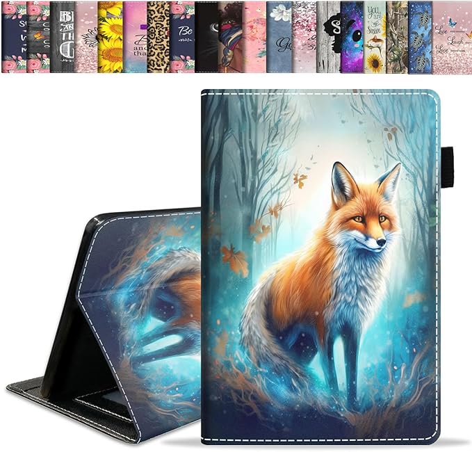 Case for Amazon Kindle Fire HD 10 Tablet 10.1 (9th/7th Generation 2019/2017 Release) Slim Folding Stand Folio Cover with Card Slot &amp Auto Wake/Sleep - African American Girl