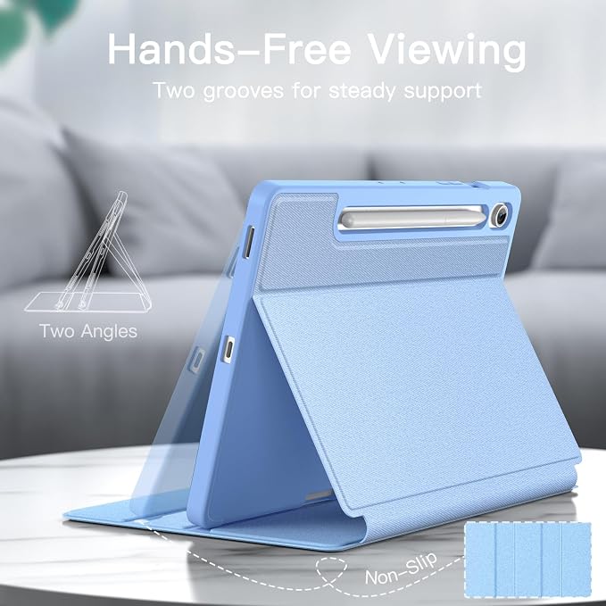 JETech Folio Case Cover for Samsung Galaxy Tab S10 FE Plus 13.1 Black | Multi-Angle Stand Cover S Pen Holder Slim Protective Cover Auto Wake/Sleep