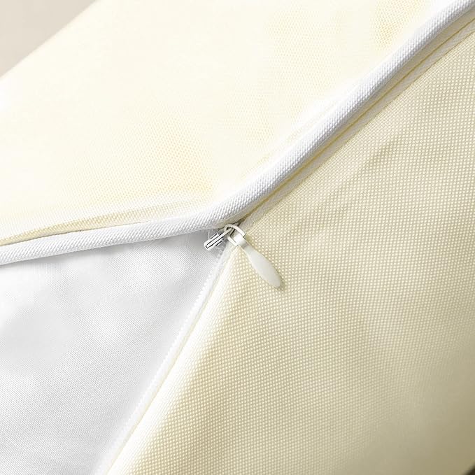 Phantoscope Pack of 2 Outdoor Waterproof Solid Throw Decorative Pillow Cover Decorative Square Outdoor Pillows Cushion Case Patio Pillows for Couch Tent Sunbrella (18''x18'', Cream Cheese)