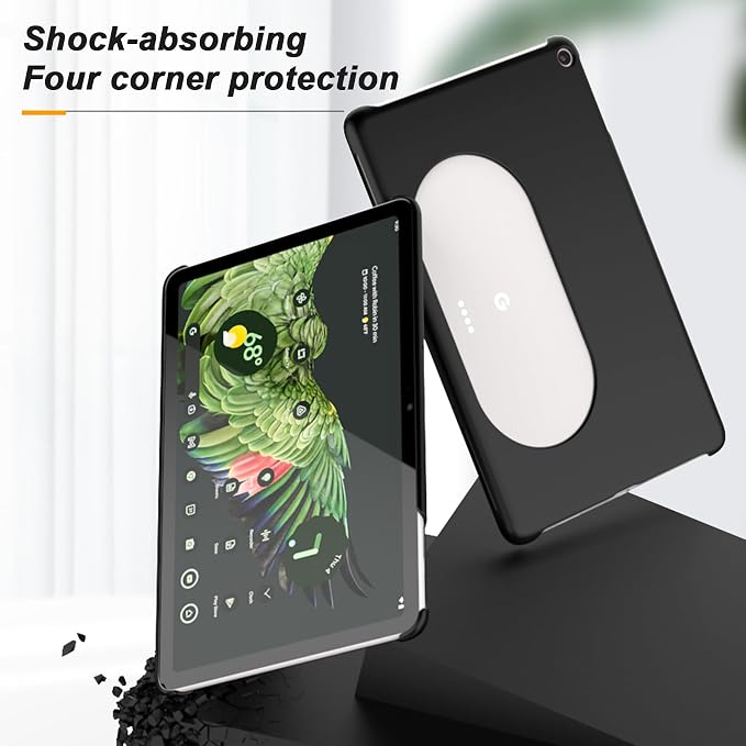 Foluu Slim Fit Tablet Case for Google Pixel Tablet 2023 Compatible with Charging Speaker Dock Ultra Thin Matte PC with Non-Slip Grip Full Protective Cover for Google Pixel Tablet 2023 (Black)