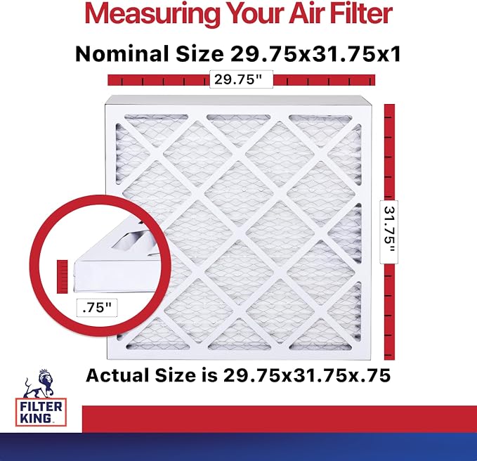 Filter King Air Filters 29.75x31.75x1 | 6-PACK | MERV 11 HVAC Pleated AC