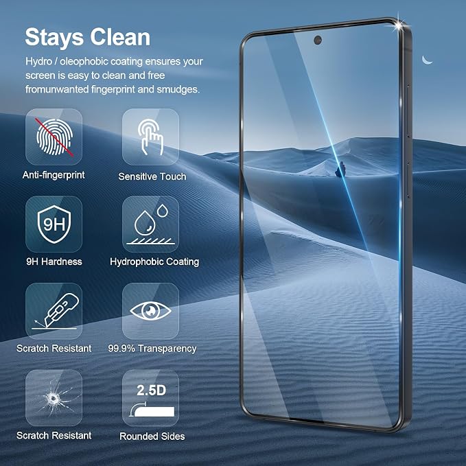 GiiYoon-3 PACK Screen Protector for Samsung Galaxy S26 Tempered Glass [HD Full Coverage] [Easy Installation] [Scratch Resistant] [9H Hardness] Protective Film