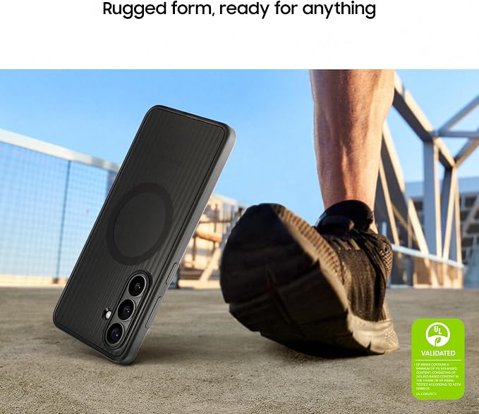 Samsung Galaxy S26 Rugged Magnet Phone Case Scratch Resistant Raised Edges Comfortable Safe Grip Black