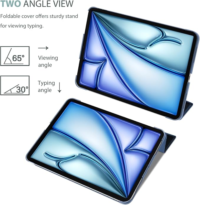 ProCase Smart Case for iPad Air 11-inch M4/M3/M2 &amp Air 10.9 5th/4th Gen | Hard Back Cover with Auto Sleep/Wake Slim Lightweight Case for iPad Air 11 2026/25/24 &amp 10.9 2022/2020-Aqua