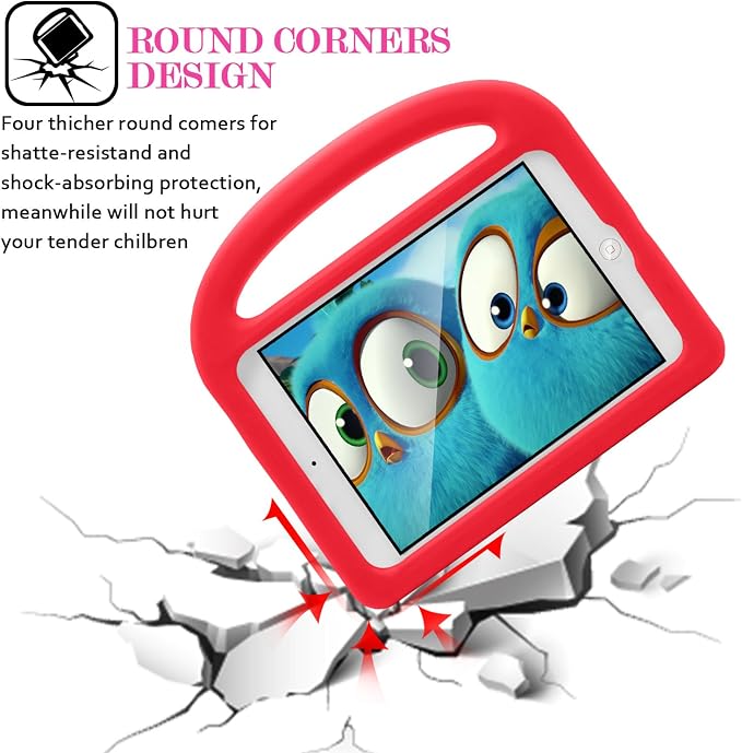 Kids Case for iPad 6th/5th Generation iPad 9.7 inch 2018/2017 and iPad Air 1/Air 2 Case with Handle/Kickstand EVA Foam Shockproof Stand Cover for iPad Air 1st/2nd Gen/iPad Pro 9.7Black Bird