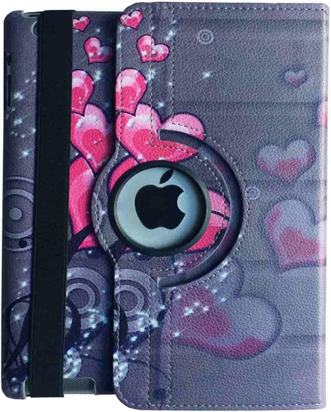 Case for iPad Air 2 Rotating Stand Smart Case Cover Magnetic Auto Wake Up/Sleep for A1566 A1567 MGLW2LL/A MH0W2LL/A MGL12LL/A MH2V2LL/A MH2W2LL/A MH2U2LL/A (Black)