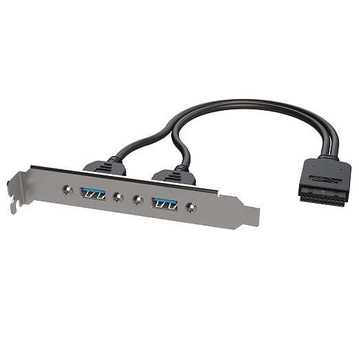 LINKUP USB 3.2 Gen2 Internal Adapter | 20-Pin Header to USB-A | 10Gbps male to female for PC front panel