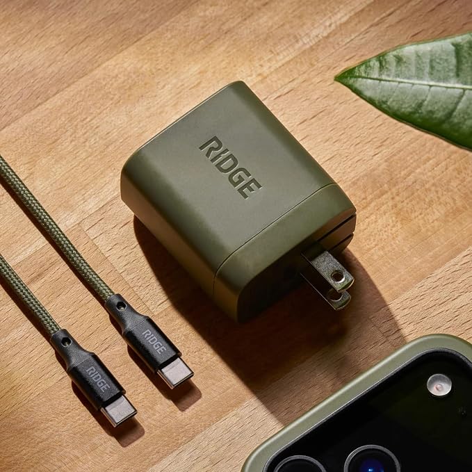 Ridge 45W Wall Charger Set Dual USB-C Ports Laptop-Grade Power with Complete Cable Kit Included - Basecamp Orange