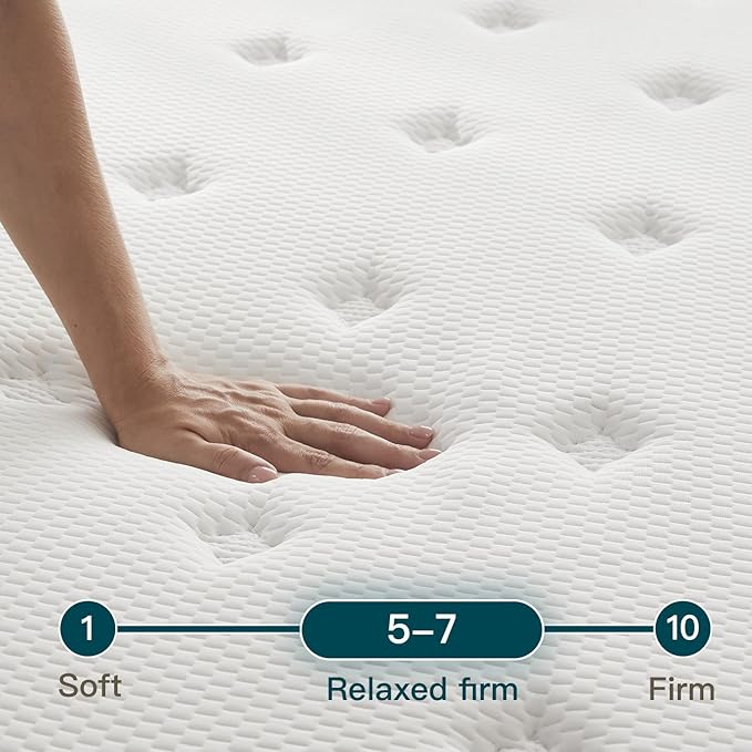 Hybrid Mattress 12 Inch Twin Size Mattresses in a Box , Medium Firm Cooling Gel Memory Foam for Pressure & Pain Relief , Motion Isolation, Edge Support , CertiPUR-US