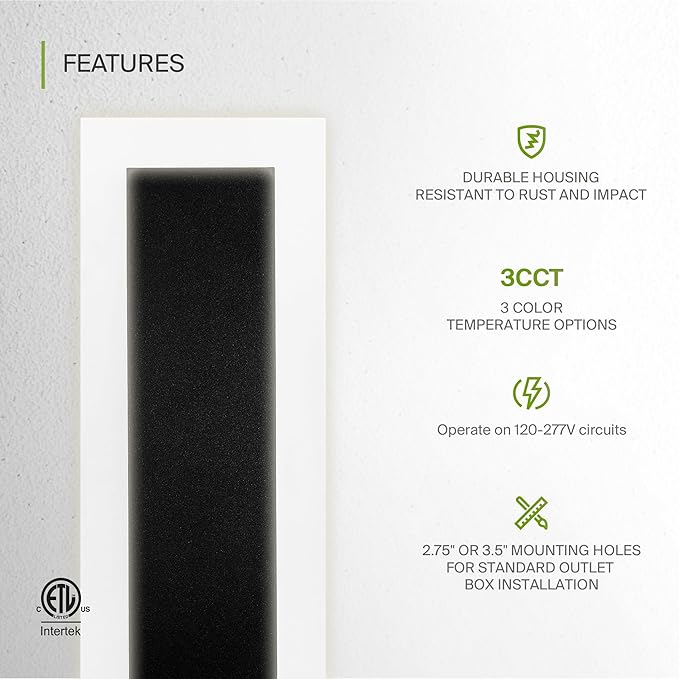 ASD LED 72" Long Wall Mount Light Fixture, Outdoor & Indoor Linear Sconce | 3CCT, Dimmable, Waterproof, Anti-Rust, ETL Listed | 40W 3570LM 3000-5000K 100-277V | Exterior Porch Lighting | Black