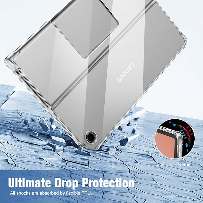 Fintie Case for Lenovo Tab Plus (TB351FU) 11.5 inch 2024 Tablet | Transparent Soft TPU Case Shockproof Anti-Scratch Cover Slim &amp Lightweight Flexible
