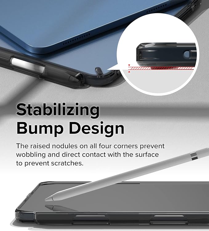 Ringke Fusion [No Wobbling] Compatible with iPad 11th Generation Case (A16 2025) and iPad 10th Generation Cover (2022) Transparent Shockproof Back with Pencil Holder - Clear