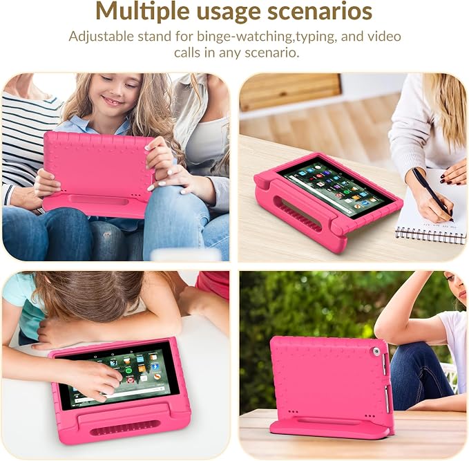 Kids Case for Kindle Fire HD 8 Tablet Case (8th/7th/6th) Shockproof Blue | 2018/2017/2016 Release Lightweight EVA Handle Stand Full Protection For Kids Daily Use