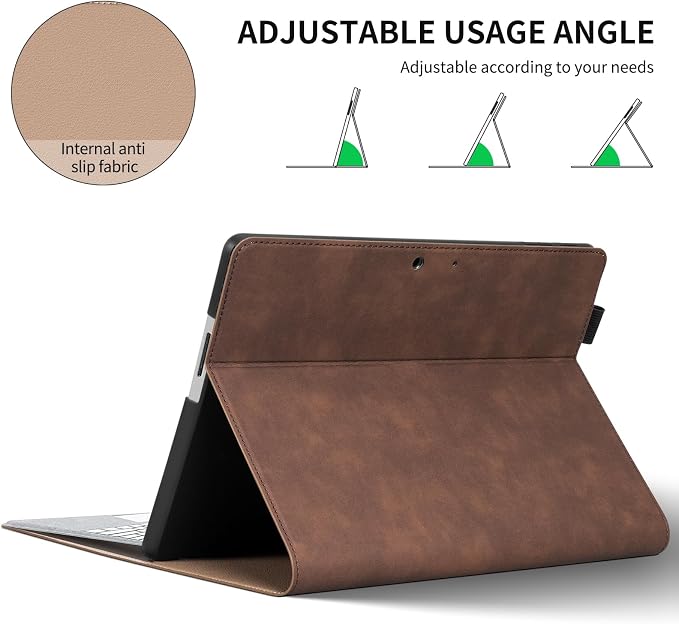 for Microsoft Surface Pro 12 inch Case 1st Edition (2025) Leather Protective Shell Protection Cover Compatible with Type Cover Keyboard and Pencil Holder.Black