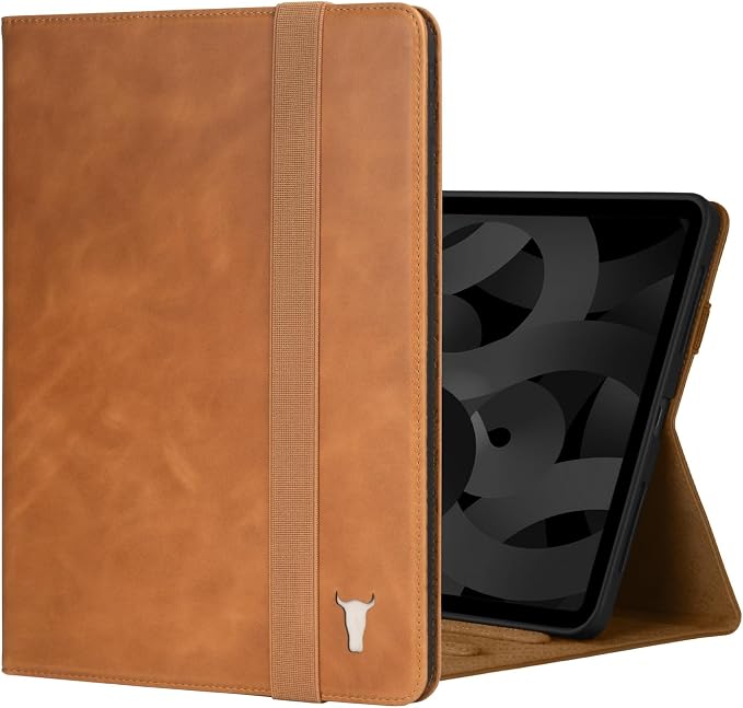 TORRO Case Compatible with iPad 11th / 10th Generation – Genuine Leather iPad 11th / 10th Gen (2025/2022) Case with Stand Function and Wake/Sleep Function (Black)