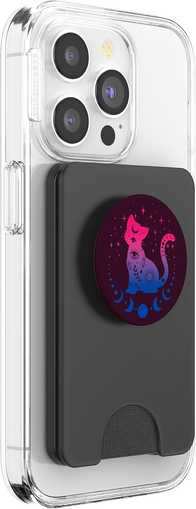 Celestial Bisexual Astrology Cat Colours of Bi Pride Flag PopSockets Adhesive PopGrip