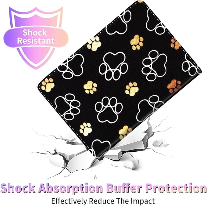Case for iPad 9.7 inch 2018/2017Pro 9.7 CaseiPad Air 2 iPad Air Case Multi-Angle View Adjustable Stand Auto Wake/Slee for iPad 5th/6th Gen &amp ipad air 1/2 9.7 inch Cute Dog Paw Prints