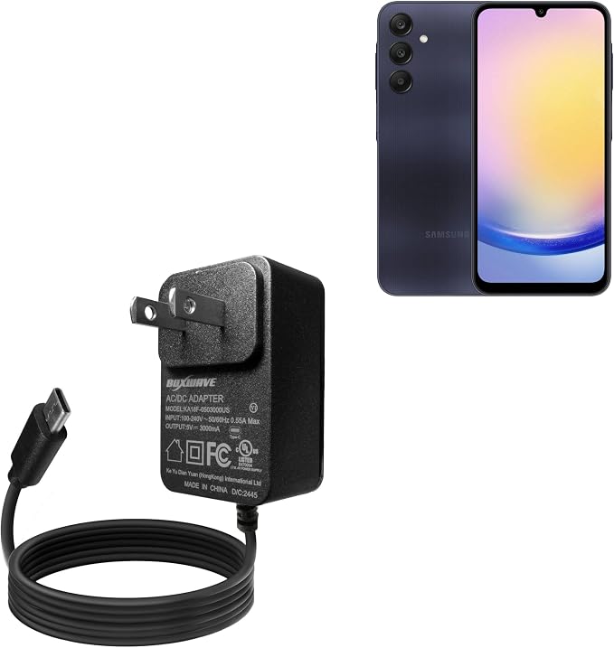 BoxWave Charger Compatible with Samsung Galaxy A25 - Wall Charger Direct (15W) Rapid Charge Your Device with Built-in 3ft Cable